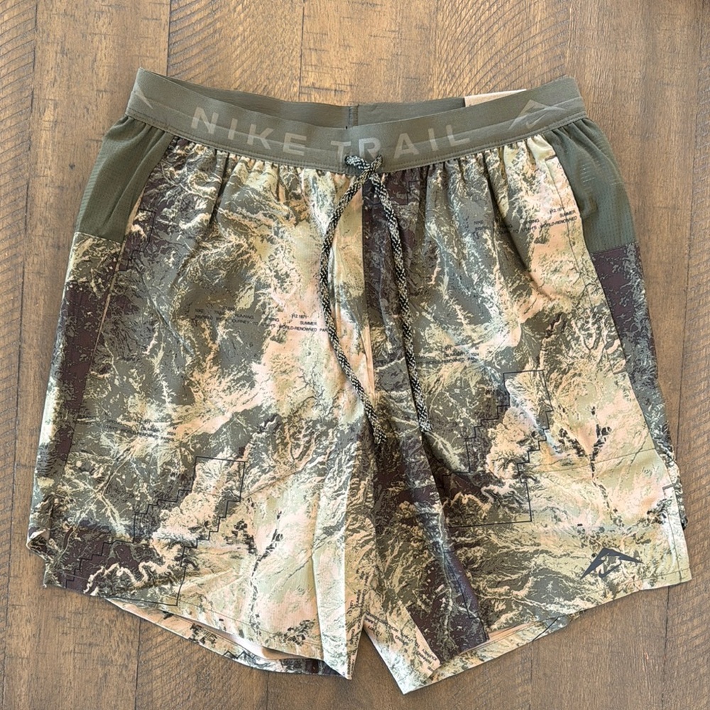 Nike Green and Brown Athletic Shorts Camouflage Design
